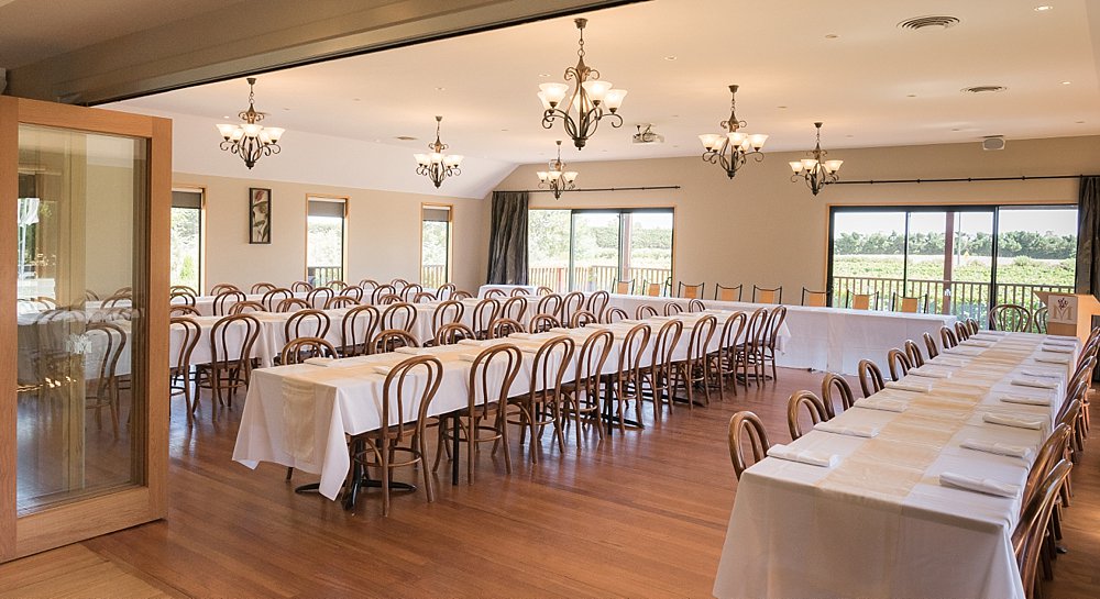 Main function room at Melton Estate Wedding Venue, Christchurch