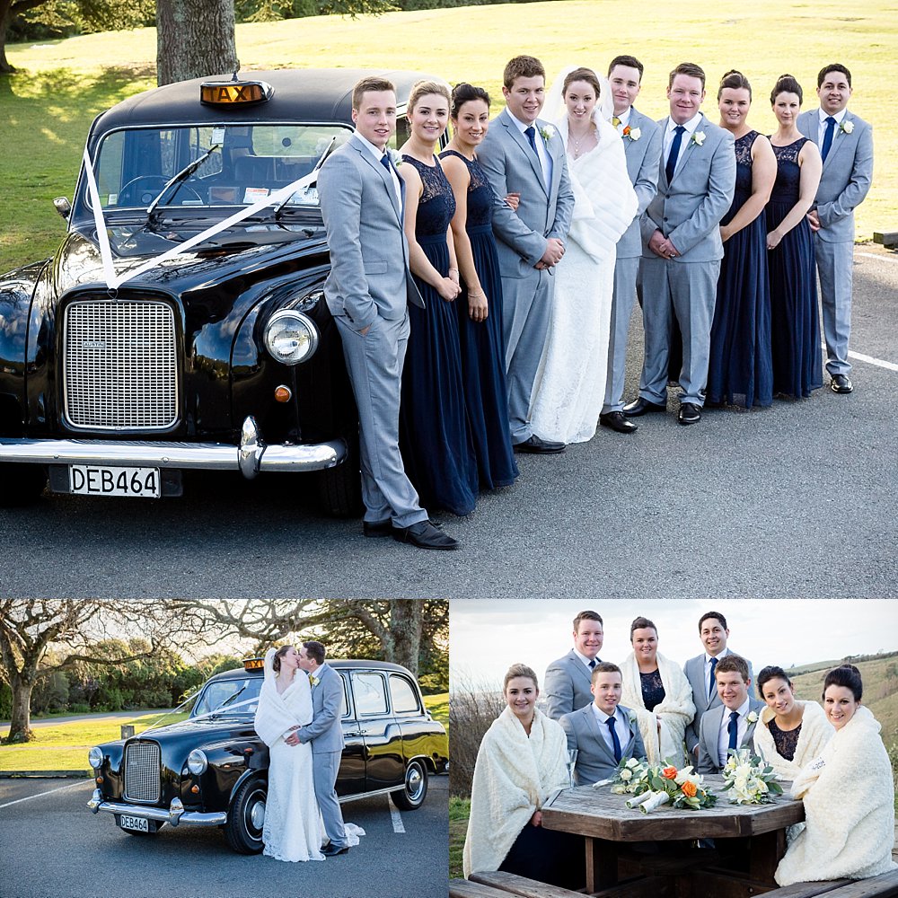 Melton Estate Wedding-Photo collage of the bridal party in Christchurch