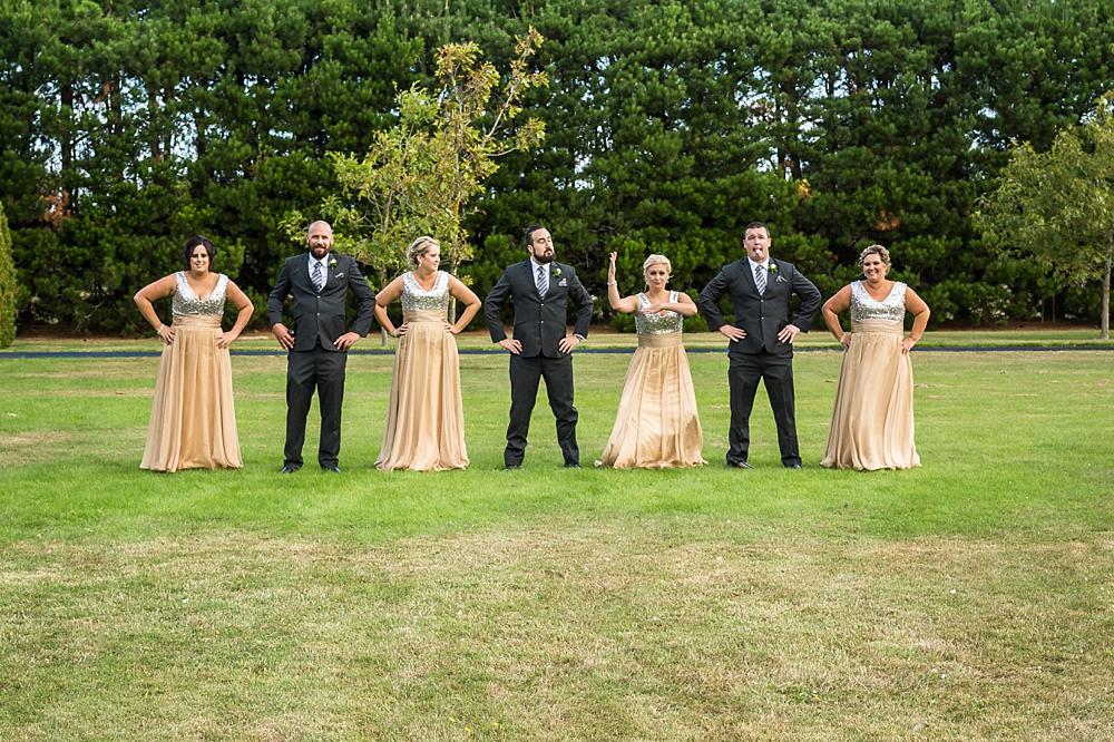 Bridal party doing the New Zealand Haka at Flaxton Manor B&B in Rangiora