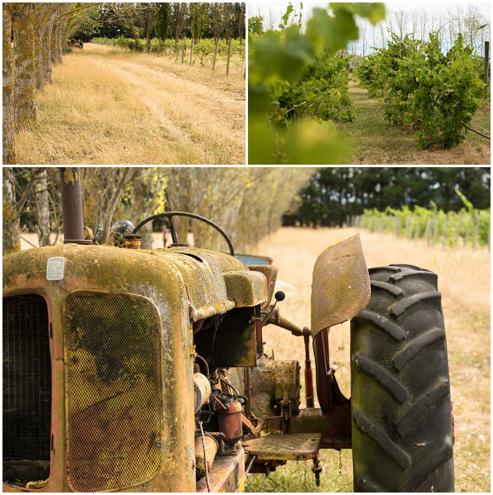 Rustic tractor at Darjon vineyard wedding venue