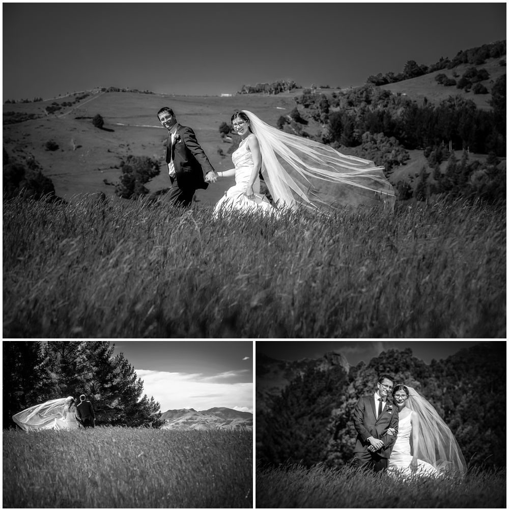 Mt Vernon Lodge Wedding Venue-Akaroa-NZ- bride and groom on hill top