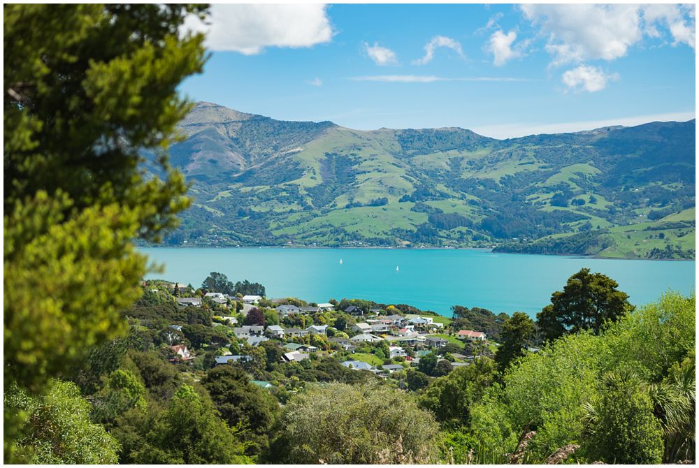 Akaroa harbour view from Mt Vernon Lodge Wedding Venue