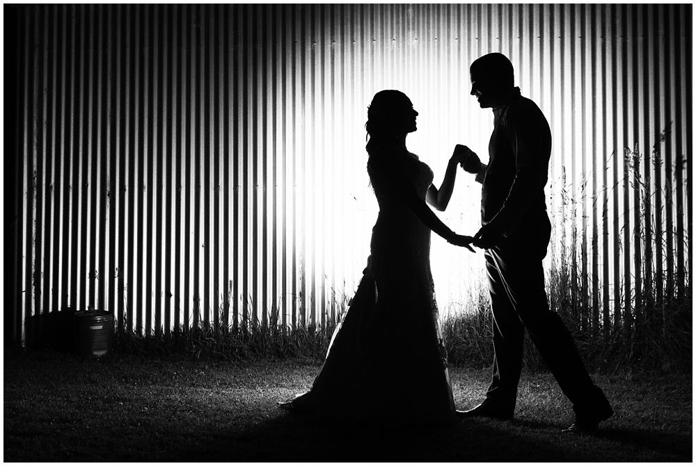 Rosemount Estate Wedding-silhouette of bride and groom at night