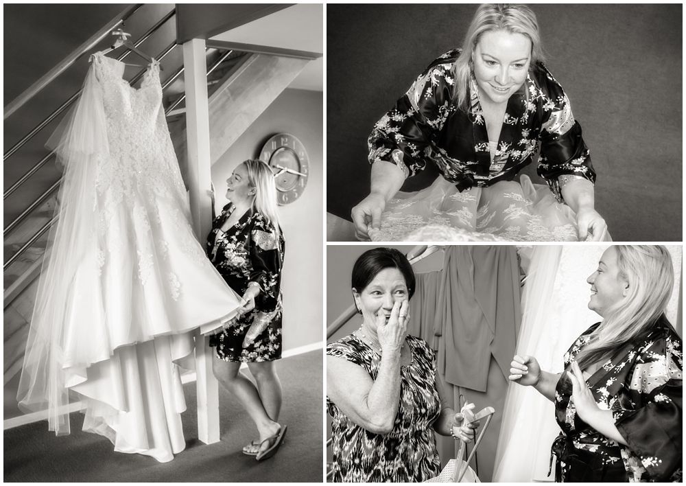 bride looking at her dress  photo by pip and oz photography