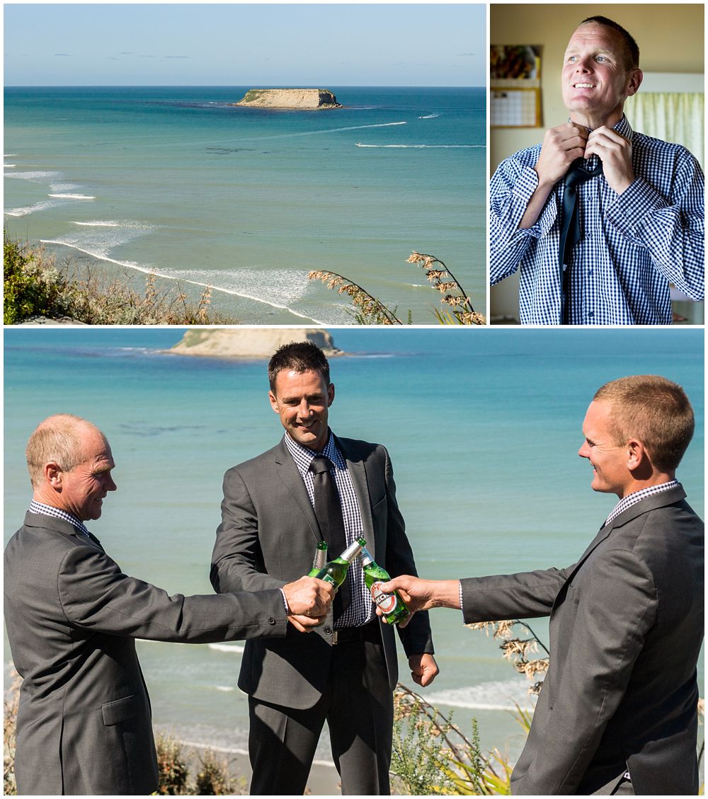 Tipapa Woolshed Barn Wedding groomsmen toast with beers