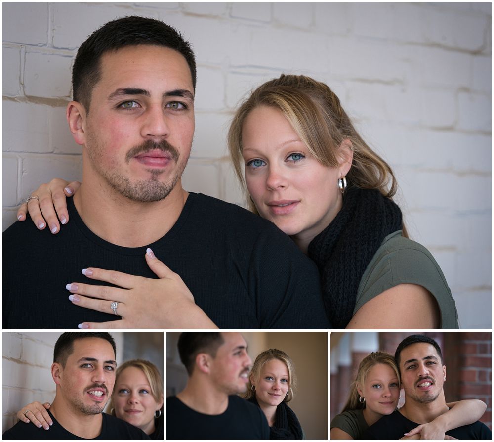 close ups of engaged couple